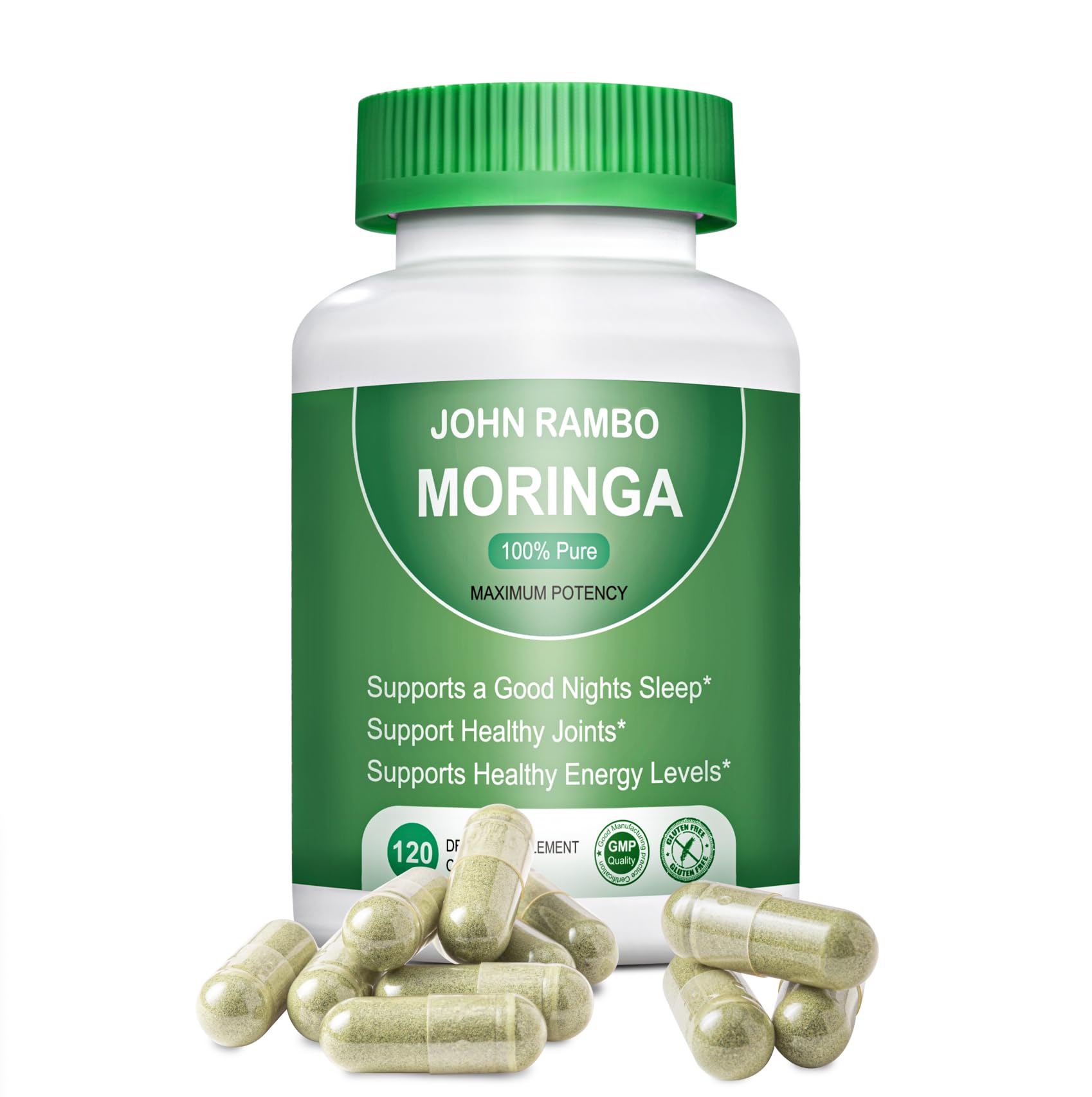 Moringa 1200 mg Capsules - 120 Count | Non-GMO Vegan Moringa Supplement