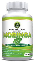 Pure Natural Smart Foods - Moringa Powder Capsules (60 Capsules) - 800mg of Pure Nutrient-Rich Moringa Powder