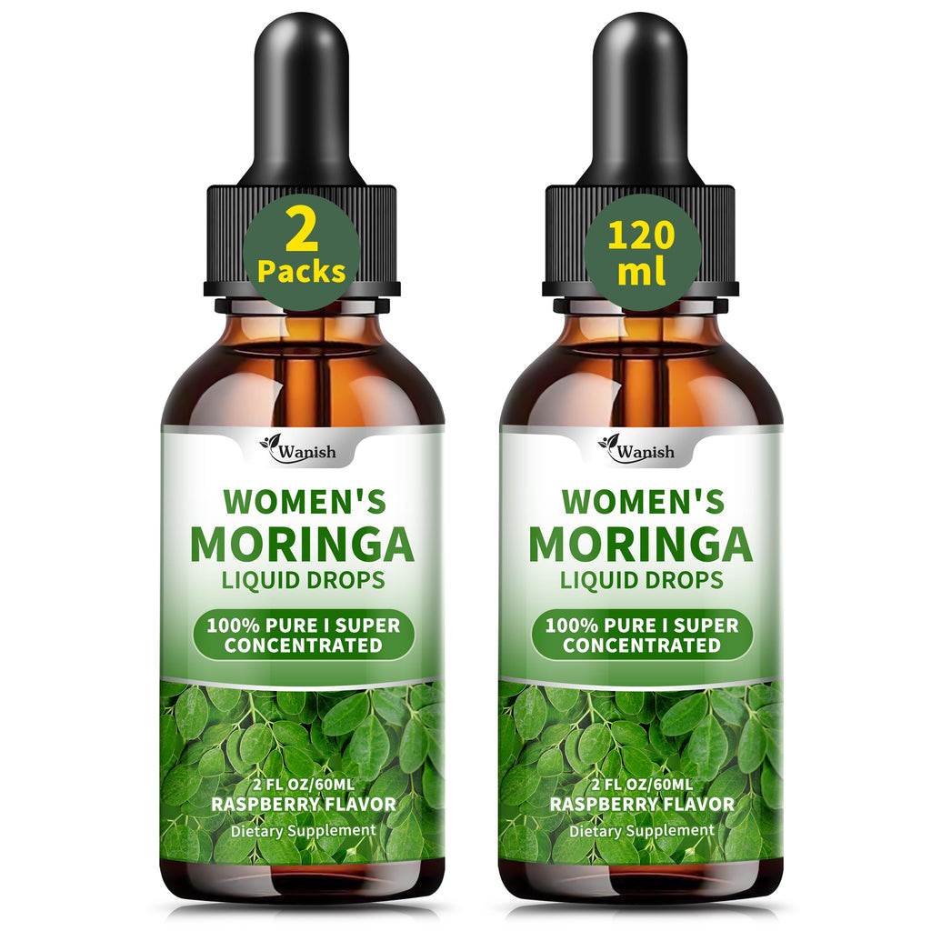 2 Pack (4 Fl Oz) Moringa Liquid Drops 800 mg for Women – Energy, Immunity & Antioxidants