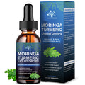 (2 Pack) Organic Moringa Leaf Extract Liquid Drops 1000mg with Turmeric & Black Pepper – Energy, Antioxidant & Skin Support | Vegan, 1 fl oz