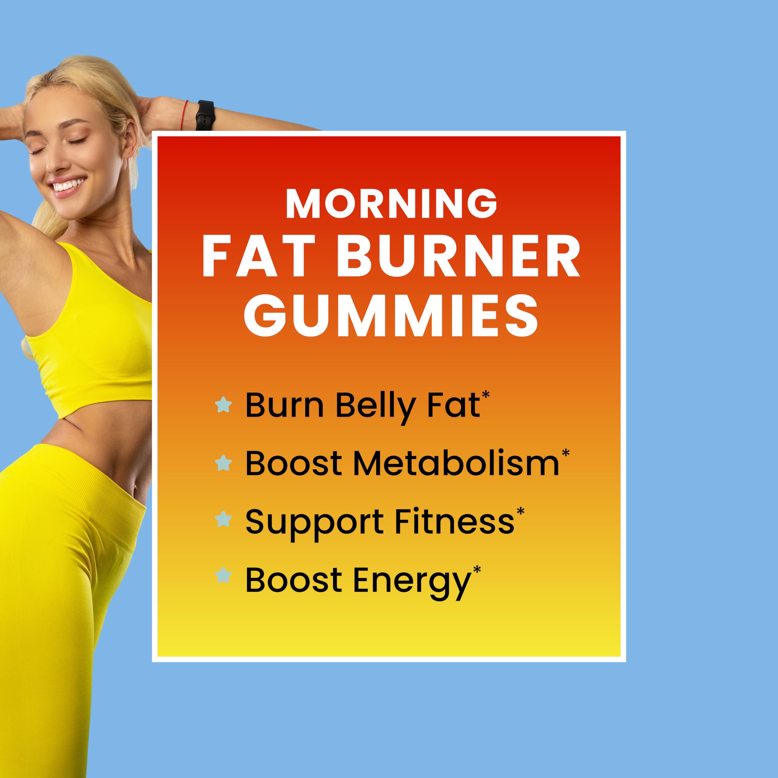 Morning Fat Burner Gummies – Weight Loss for Women & Men | Metabolism & Appetite Control | 60 Gummies