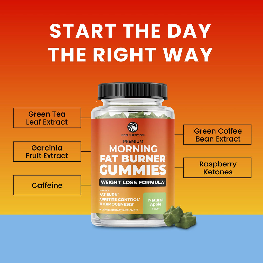 Morning Fat Burner Gummies – Weight Loss for Women & Men | Metabolism & Appetite Control | 60 Gummies