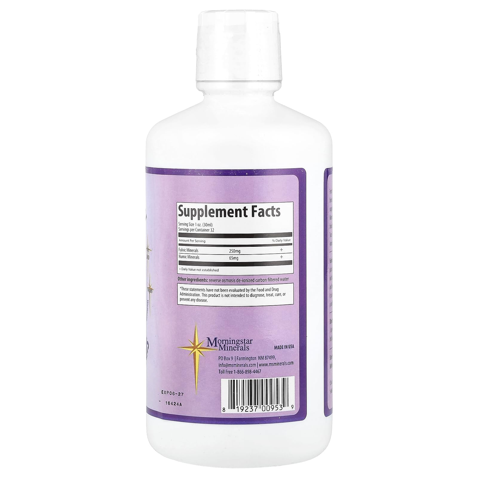 Morningstar Minerals Inner Vitality – Fulvic/Humic Minerals, 32 oz (946 ml)