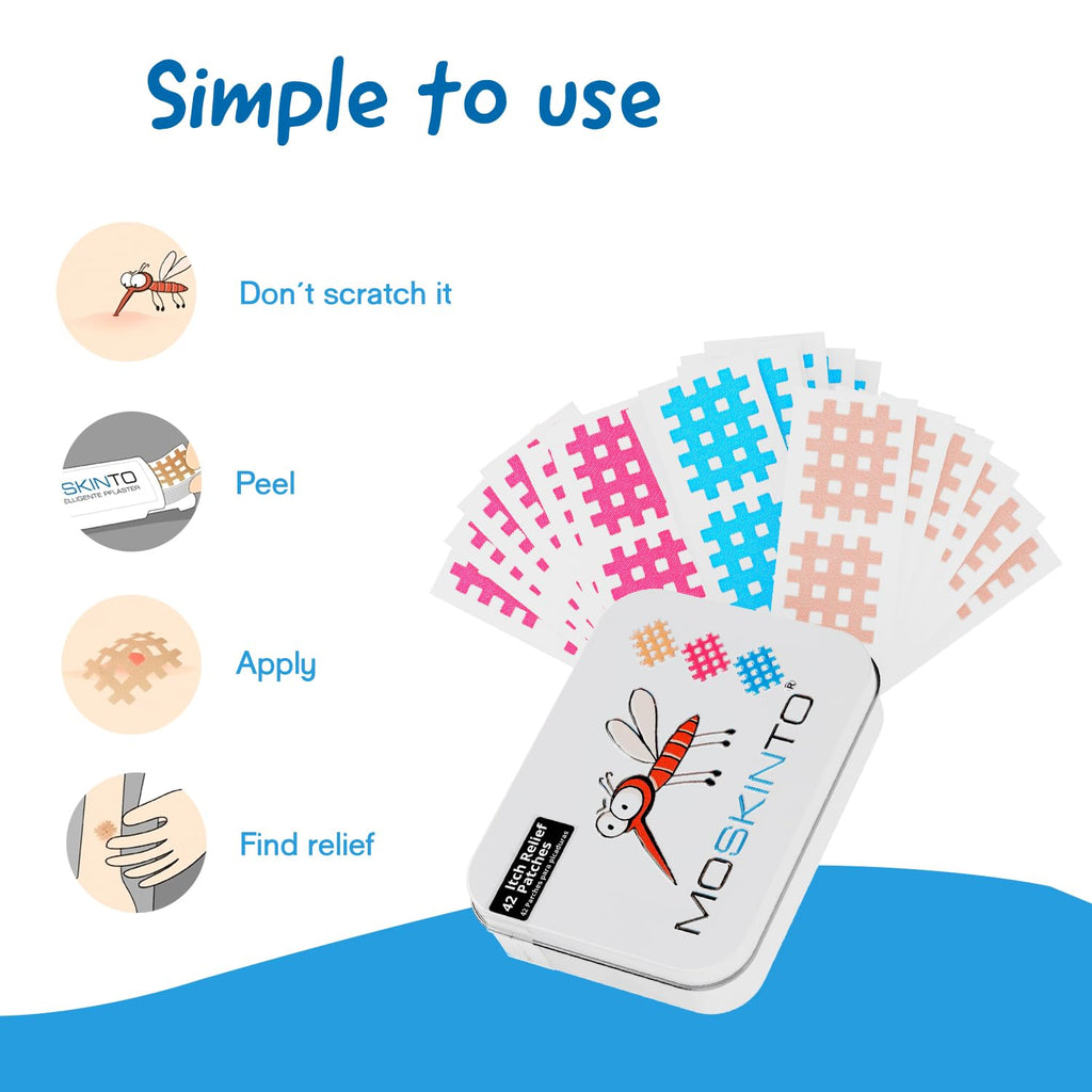 Moskinto The Original Mosquito Itch Relief Patches – 42 Count, Drug-Free & Waterproof