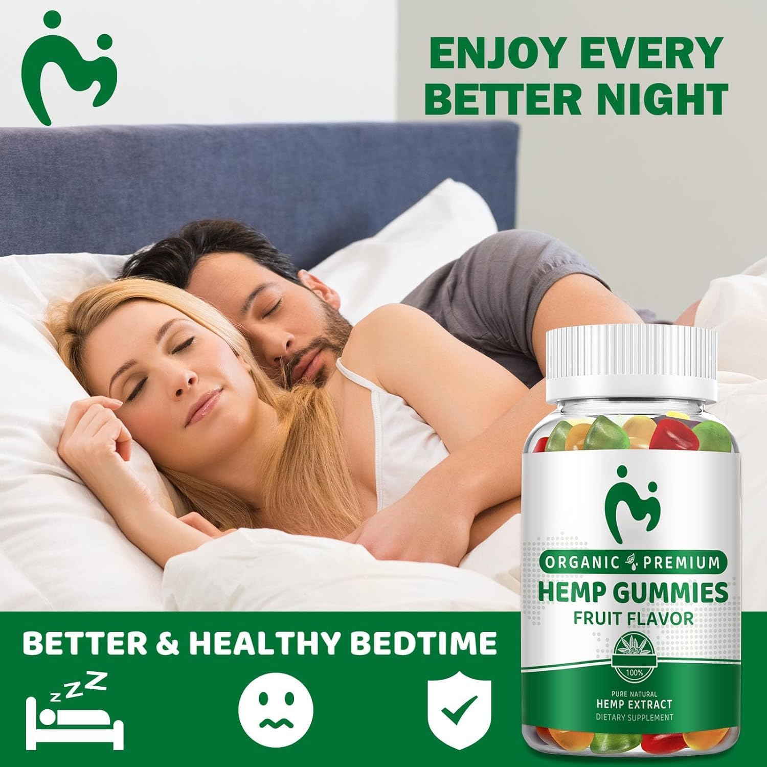 (2 Pack) Hemp Gummies - Pain, Sleep & Anxiety Relief | Organic Hemp Extract
