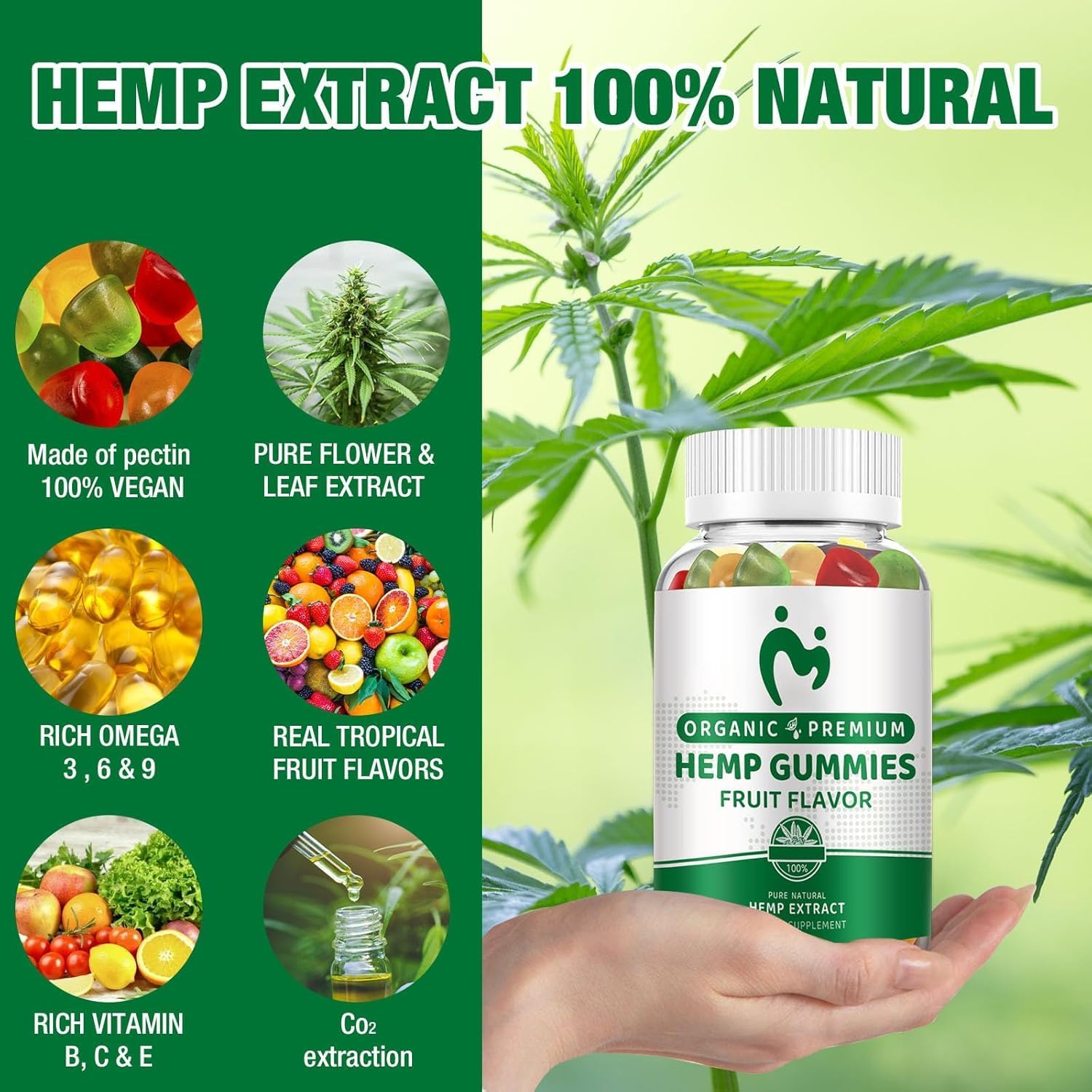 MOSRAY Hemp Gummies – Pain, Sleep & Anxiety Relief | Organic Extra Strength 3 Pack