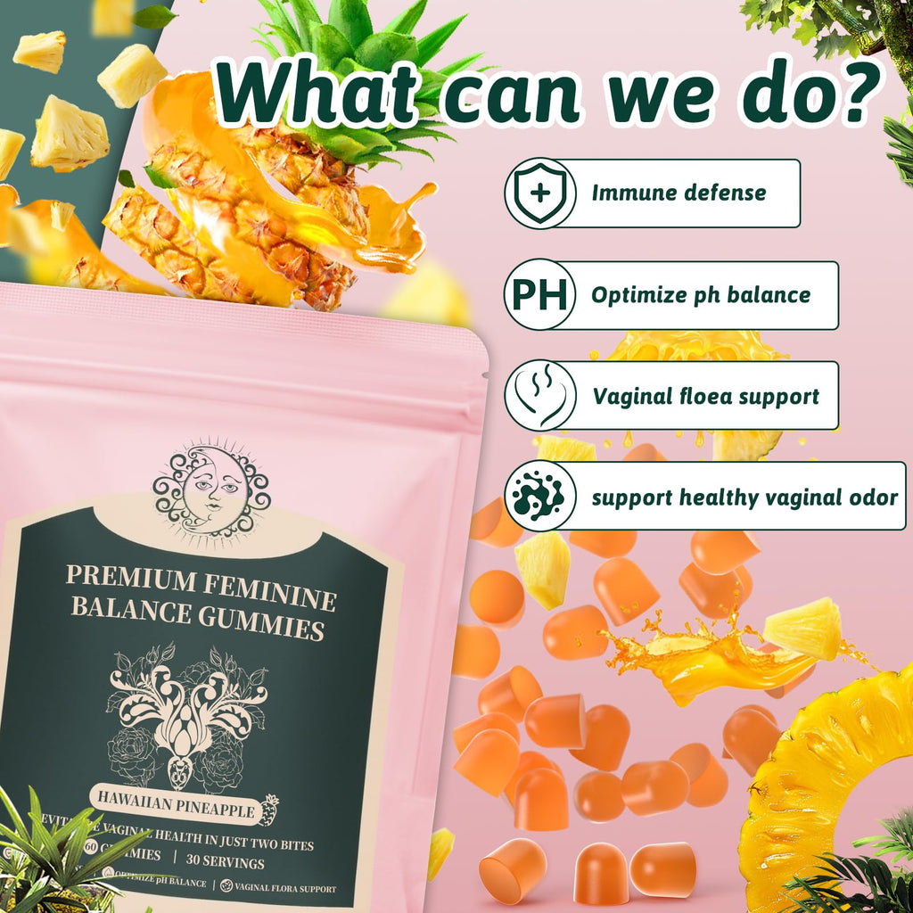 Mosslly Feminine Balance Gummies for Women – Probiotic + Vitamin C