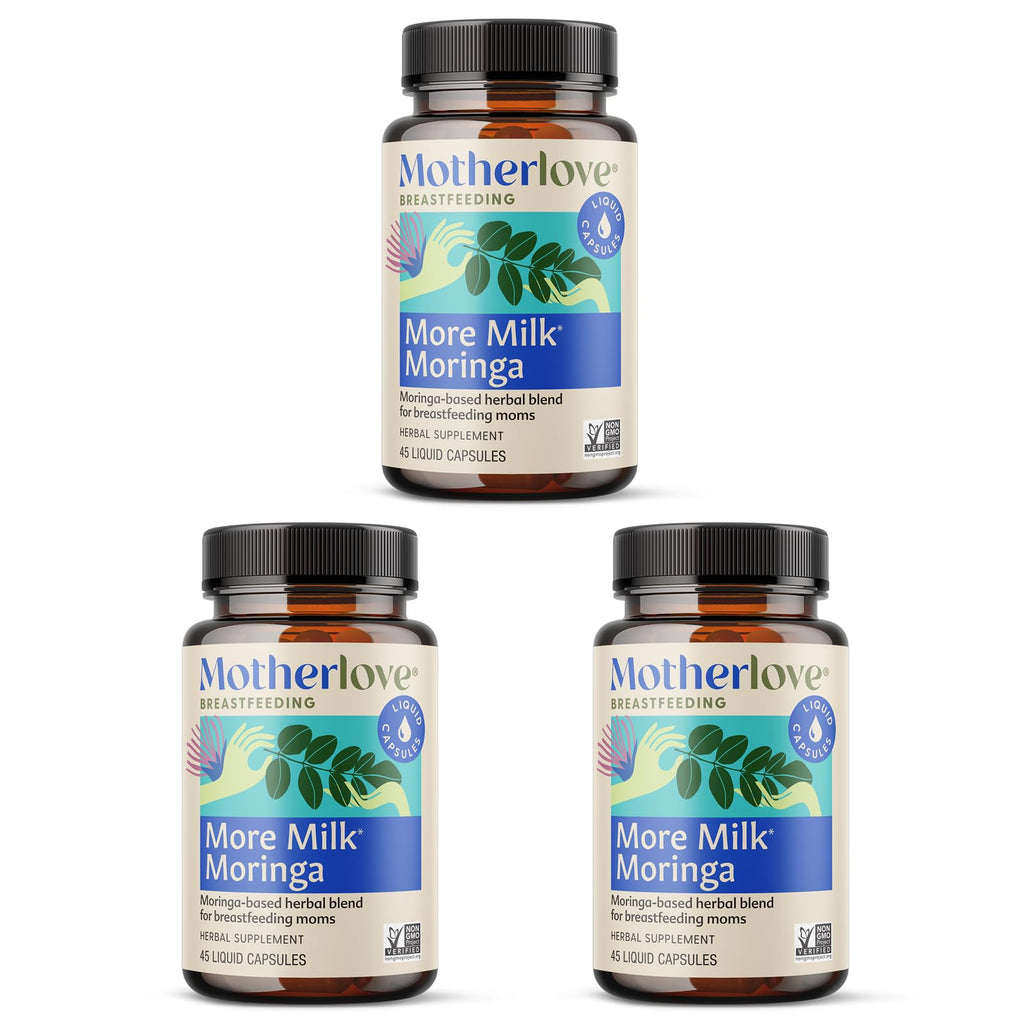 Motherlove More Milk Moringa – 135 Liquid Caps, Organic Moringa Lactation Support (Vegan, Non-GMO, Kosher)