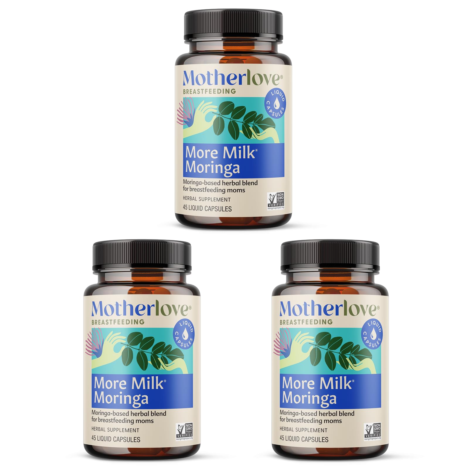 Motherlove More Milk Moringa – 135 Liquid Caps, Organic Moringa Lactation Support (Vegan, Non-GMO, Kosher)