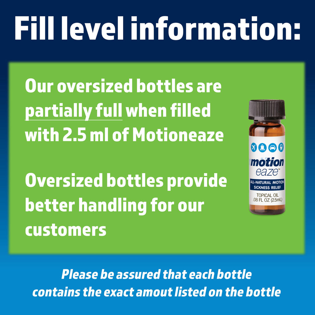 MotionEaze Non-Drowsy Motion Sickness Relief - All Natural Drug Free Formula - Made in The USA - 2.5ml Bottle