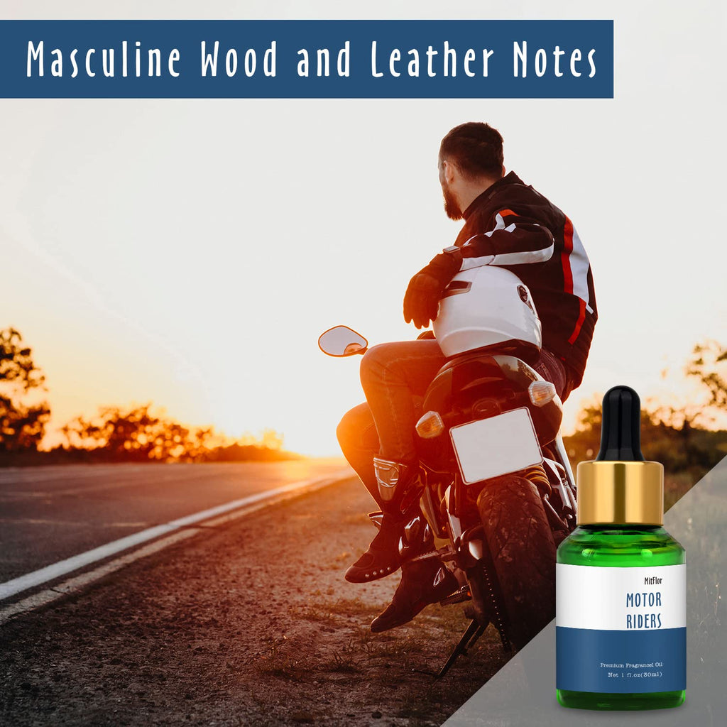Motor Riders Fragrance Oil by MitFlor – 30ml Masculine Scent for Diffuser, Candle & Soap