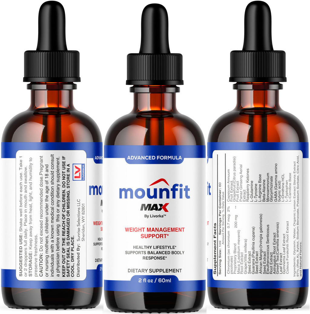 (2 Pack) Mounfit Drops Max – Official Moun Fit Drops Max Liquid Supplement, Maximum Strength