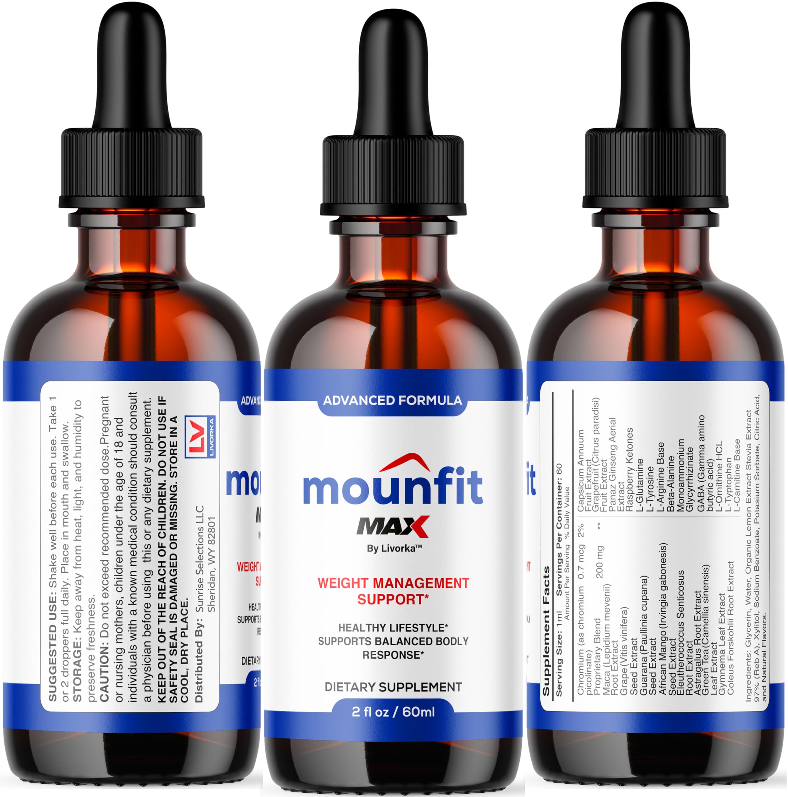 (2 Pack) Mounfit Drops Max – Official Moun Fit Drops Max Liquid Supplement, Maximum Strength