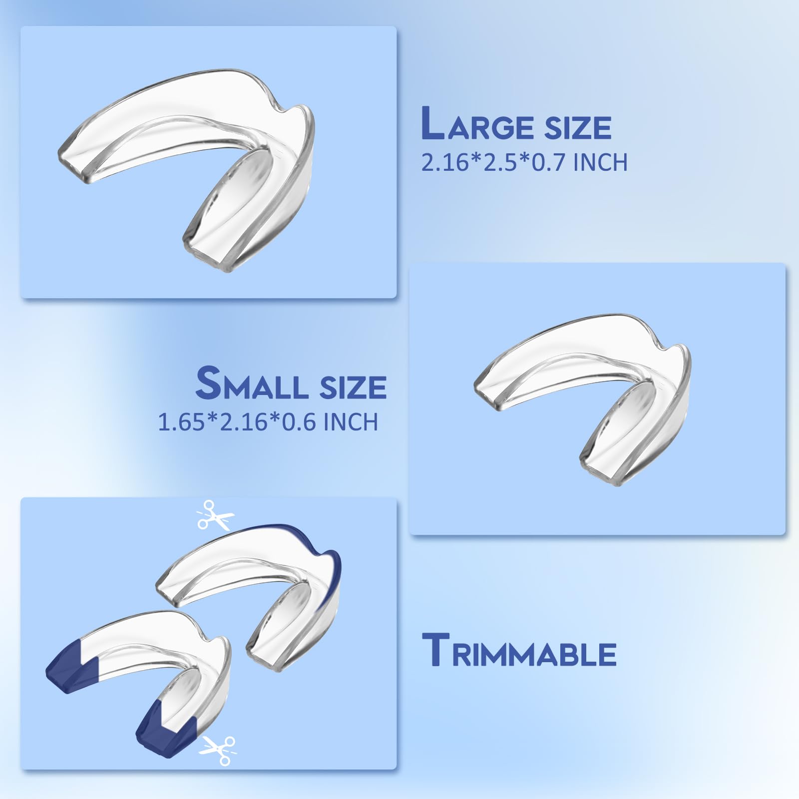 Mouth Guard for Teeth Grinding at Night – Pack of 4 with 2 Sizes