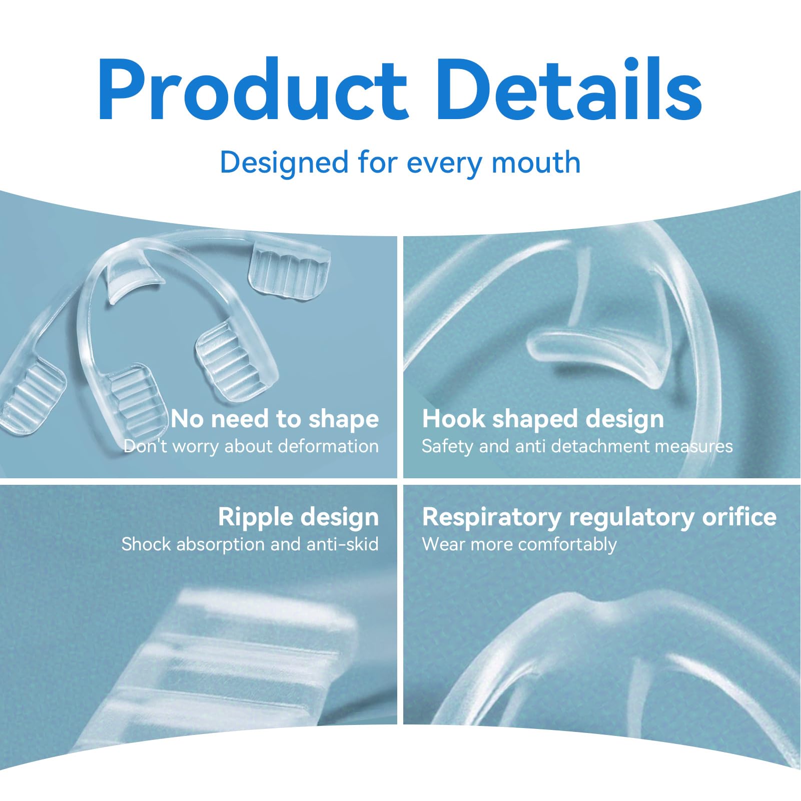 Mouth Guard for Teeth Grinding at Night — 6 Pack, Universal Size