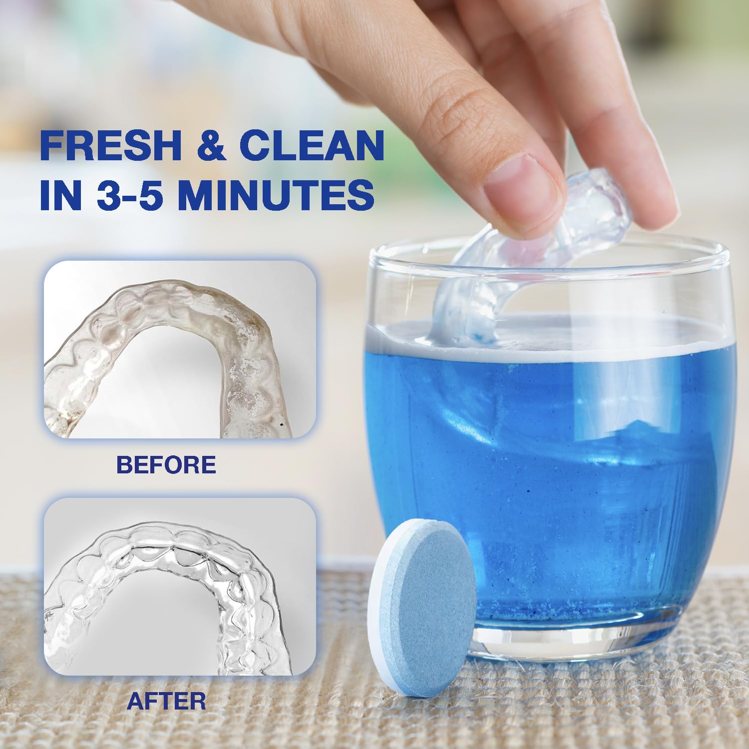 Moldable Mouth Guard for Teeth Grinding at Night – Custom Dental Guard (4-Pack) + 12 Tablets