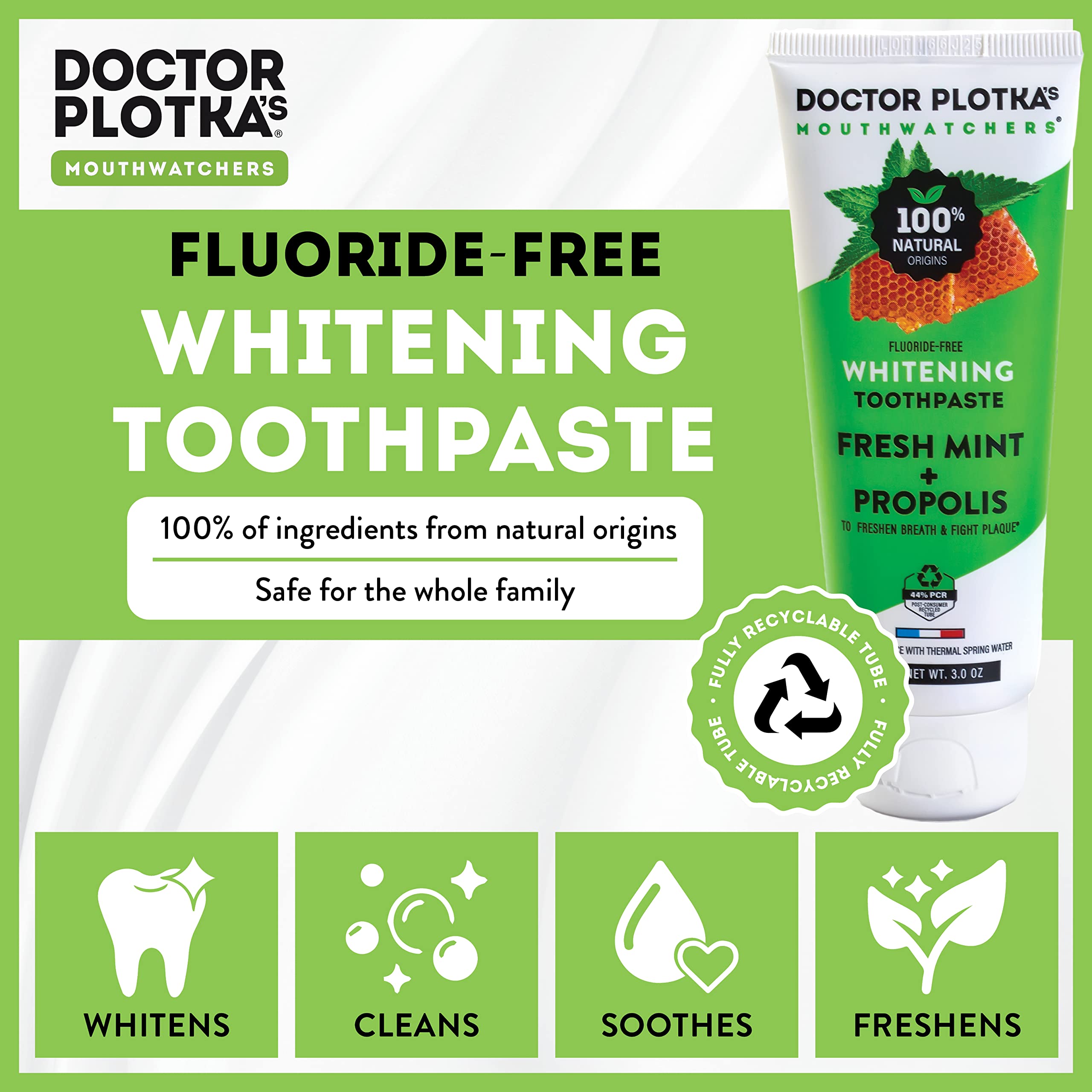 Mouthwatchers Fluoride Free Toothpaste for Sensitive Teeth – 2 Tubes, 3 oz