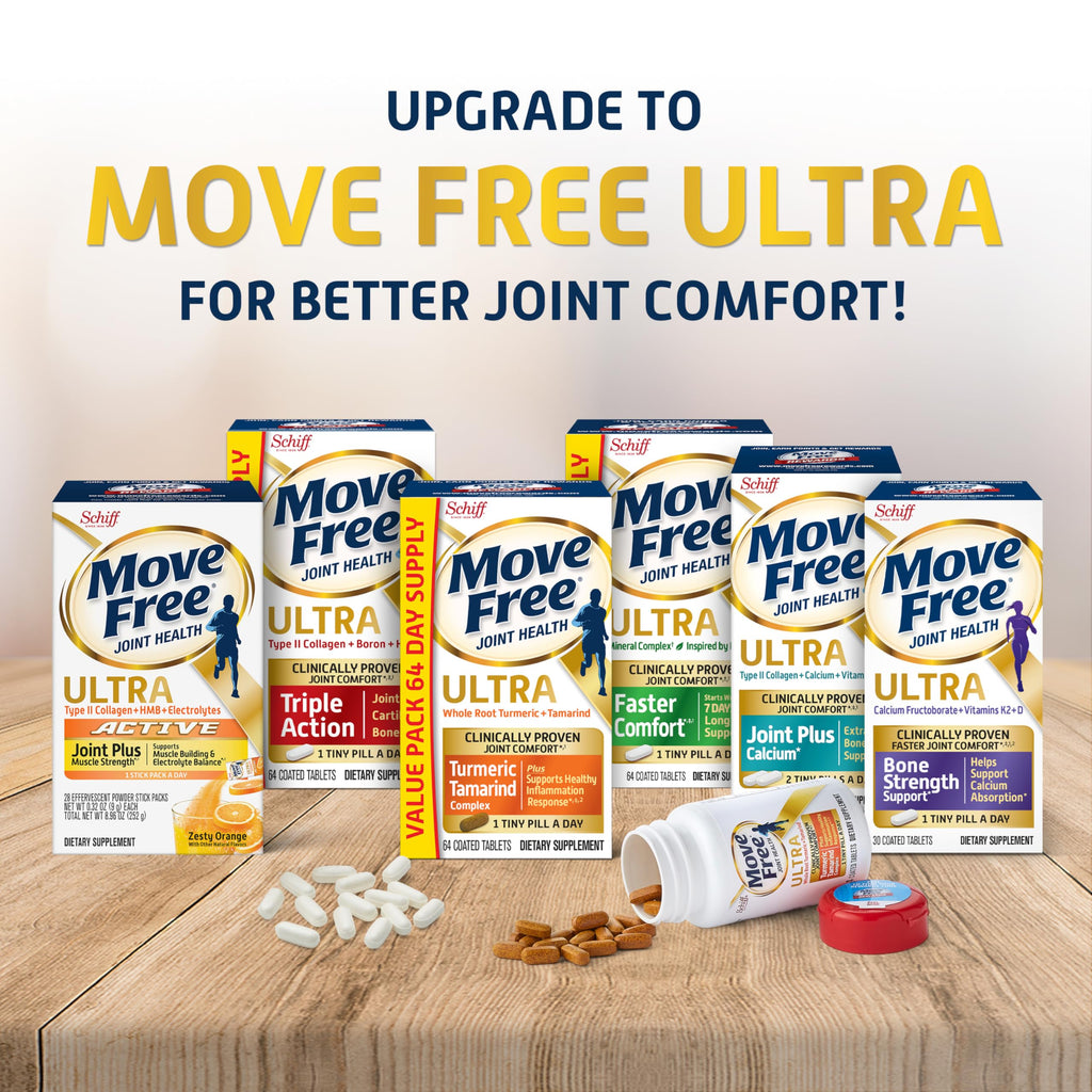 Move Free Advanced Glucosamine Chondroitin + Calcium Fructoborate Joint Support - 160 Tablets (80 Servings)