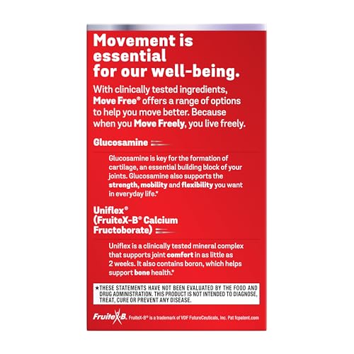 Move Free Advanced Glucosamine Chondroitin + Calcium Fructoborate Joint Support - 160 Tablets (80 Servings)