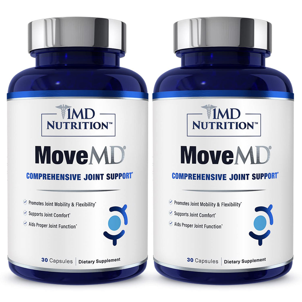 MoveMD Joint Health Supplement by 1MD Nutrition | Collagen, Astaxanthin, Boswellia | 2-Pack (60 Capsules)