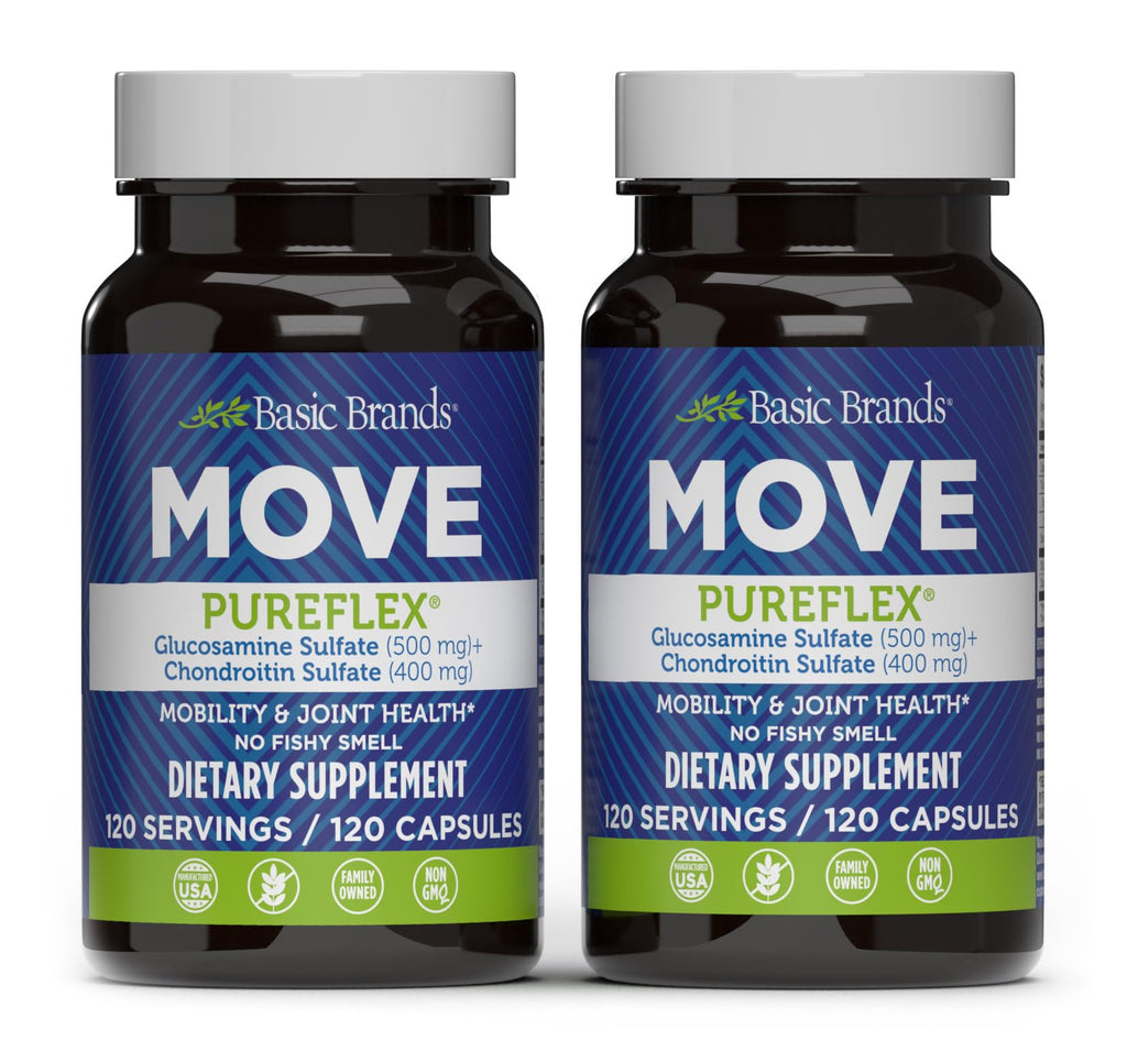 Move Pureflex Glucosamine Chondroitin – Joint Support Supplement (120 Capsules, 2-Pack)