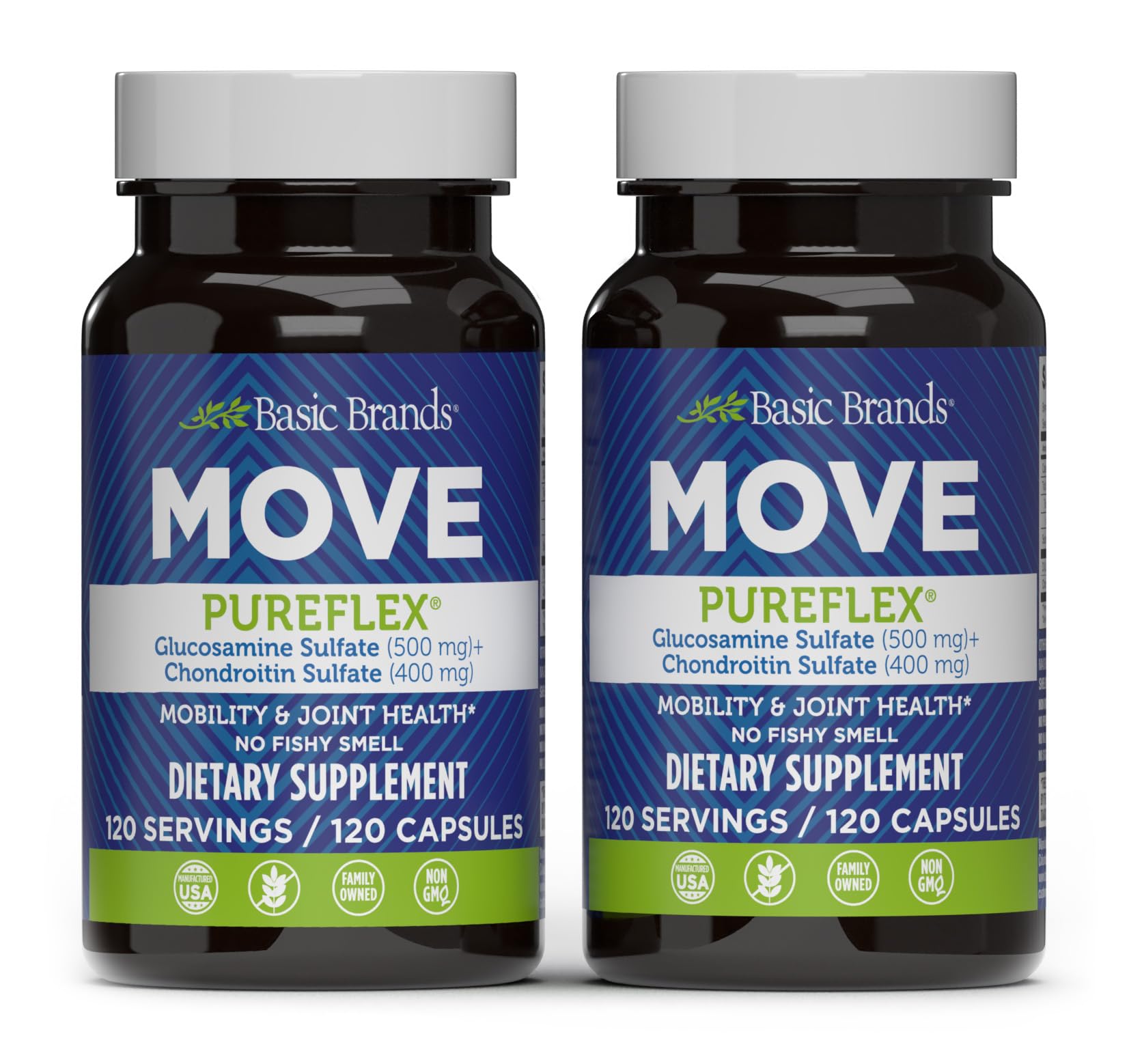 Move Pureflex Glucosamine Chondroitin – Joint Support Supplement (120 Capsules, 2-Pack)