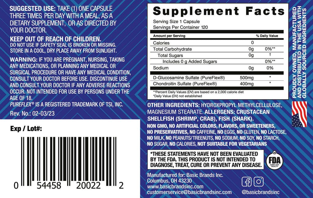 Move Pureflex Glucosamine Chondroitin – Joint Support Supplement (120 Capsules, 2-Pack)