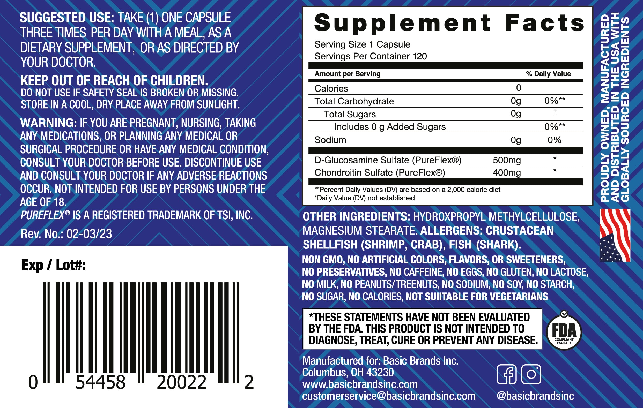 Move Pureflex Glucosamine Chondroitin – Joint Support Supplement (120 Capsules, 2-Pack)
