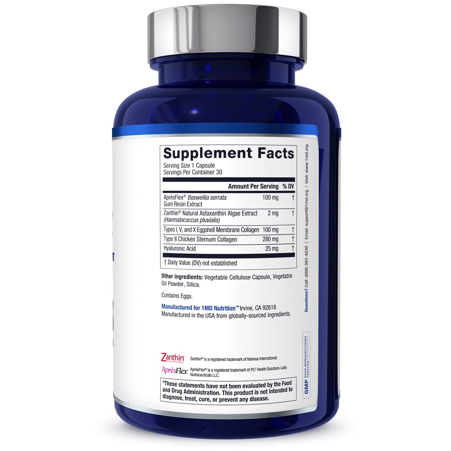 MoveMD Joint Health Supplement by 1MD Nutrition | Collagen, Astaxanthin, Boswellia | 2-Pack (60 Capsules)