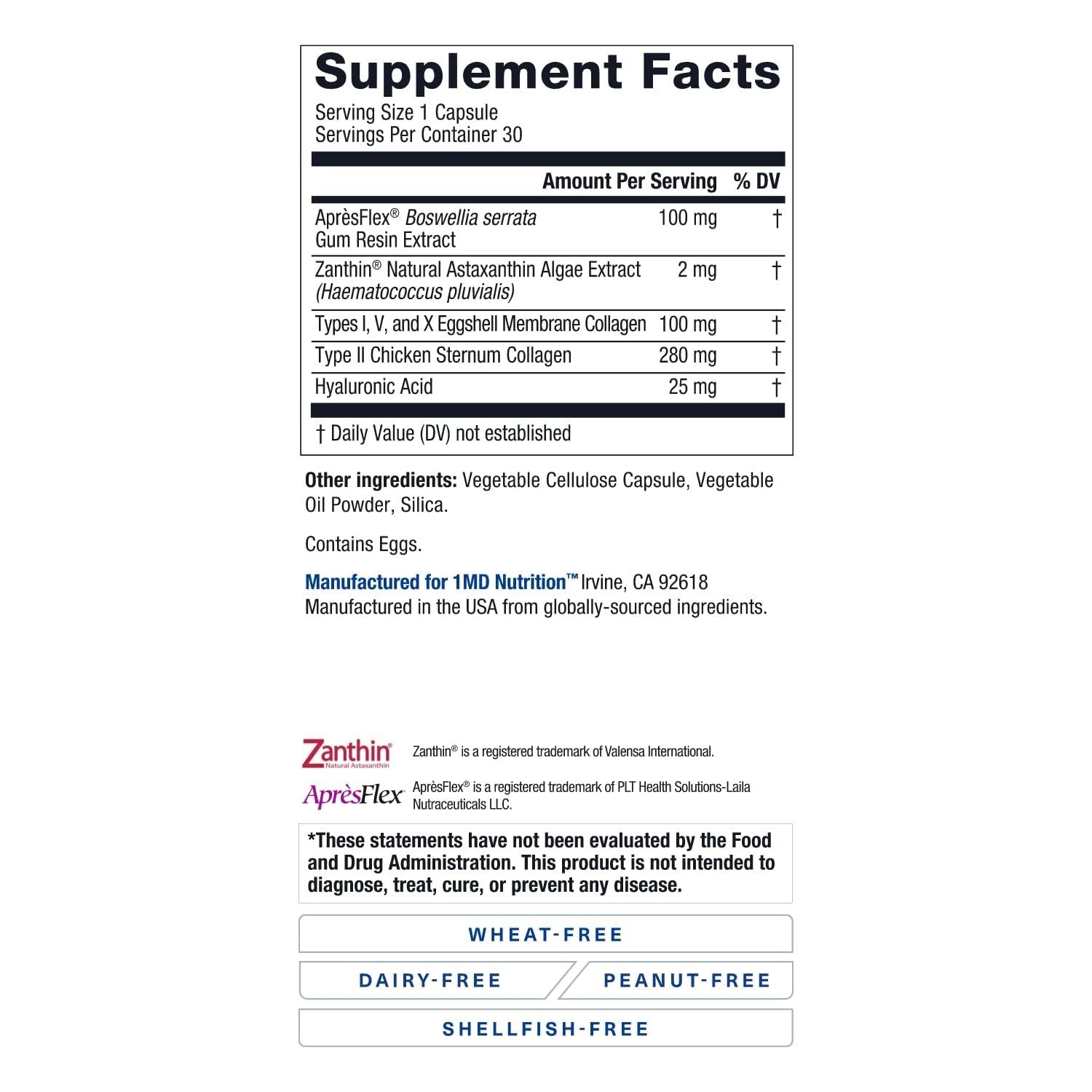MoveMD Joint Health Supplement by 1MD Nutrition | Collagen, Astaxanthin, Boswellia | 2-Pack (60 Capsules)