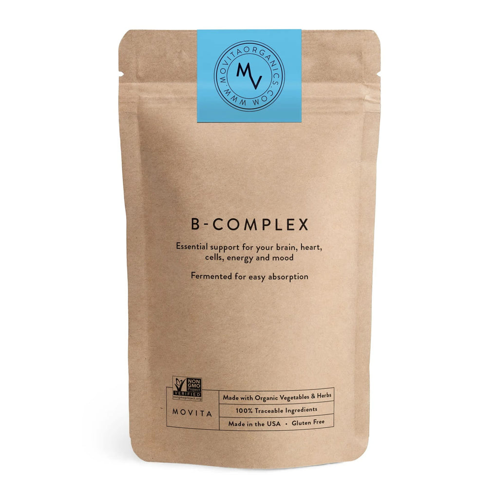 Movita Fermented Vitamin B-Complex – Organic Vegan B-Complex for Mood & Metabolism