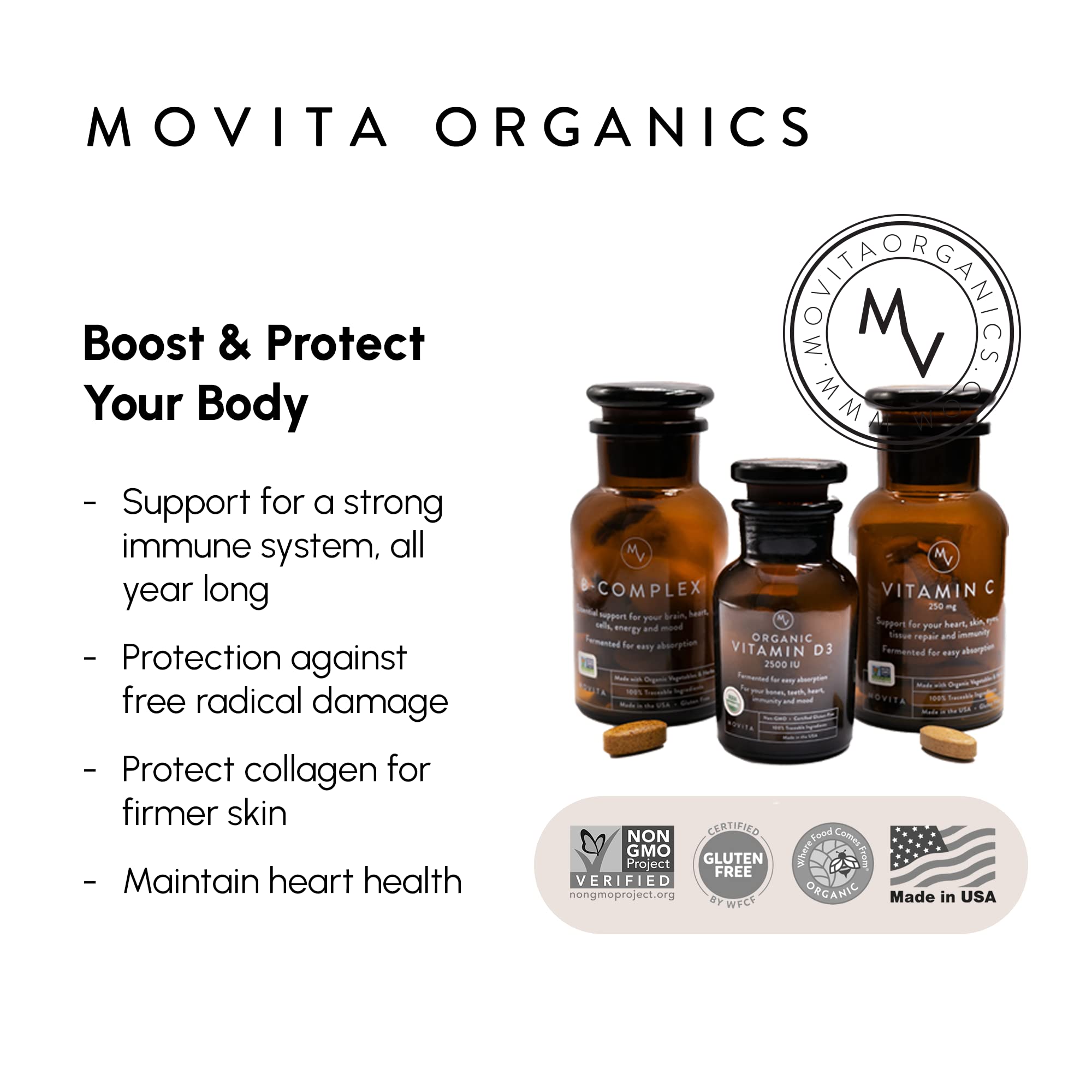 Movita Fermented Vitamin B-Complex – Organic Vegan B-Complex for Mood & Metabolism