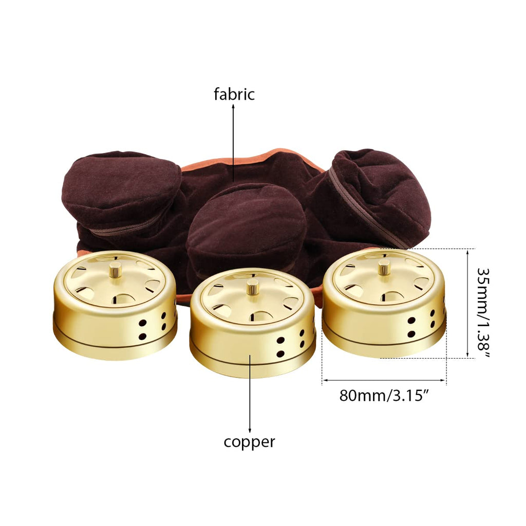 Chinese Moxibustion Box Kit – Smokeless Portable Moxa Set (54pcs, 3 Copper Burners, Acupoint Map)