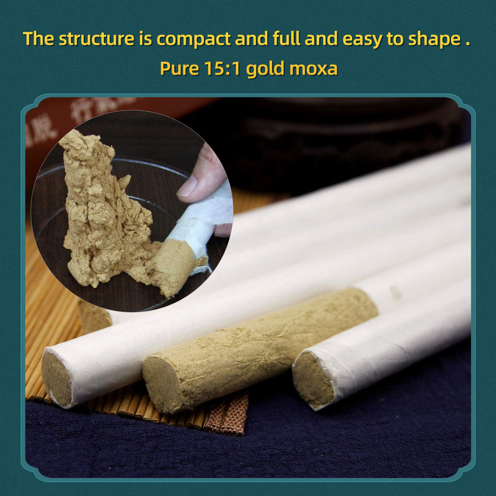 10PCS Box Chinese Moxa Sticks 15:1 3-Year Chen High Purity Moxibustion Roll (艾灸条)