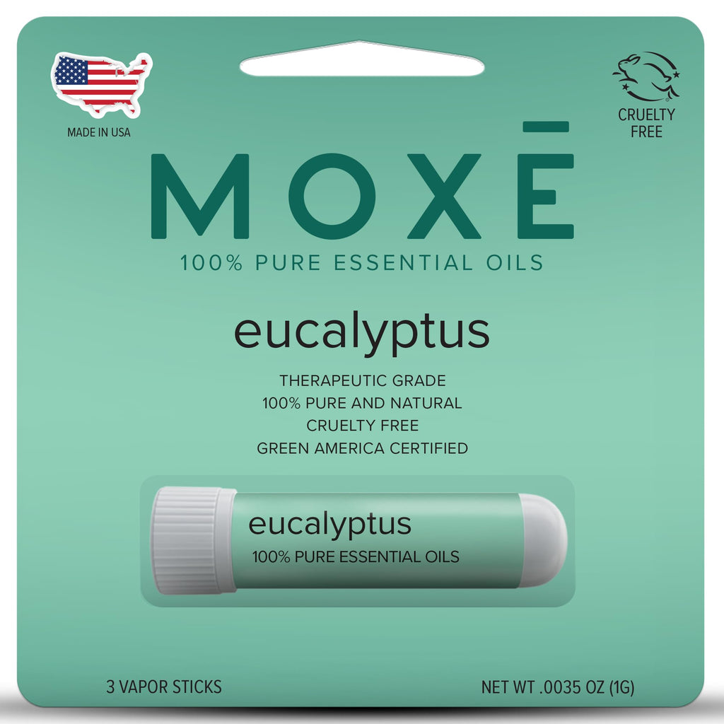 MOXĒ Eucalyptus Essential Oil Nasal Inhaler | Sinus Relief, Daily Relaxation & Stress Relief | Made in USA