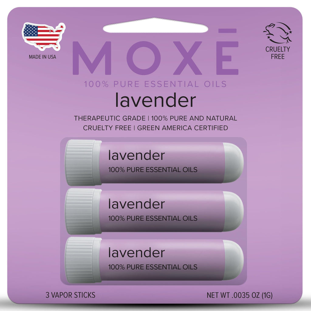 MOXĒ Lavender Essential Oil Inhaler 3 Pack | Pure, No-Mess Aromatherapy