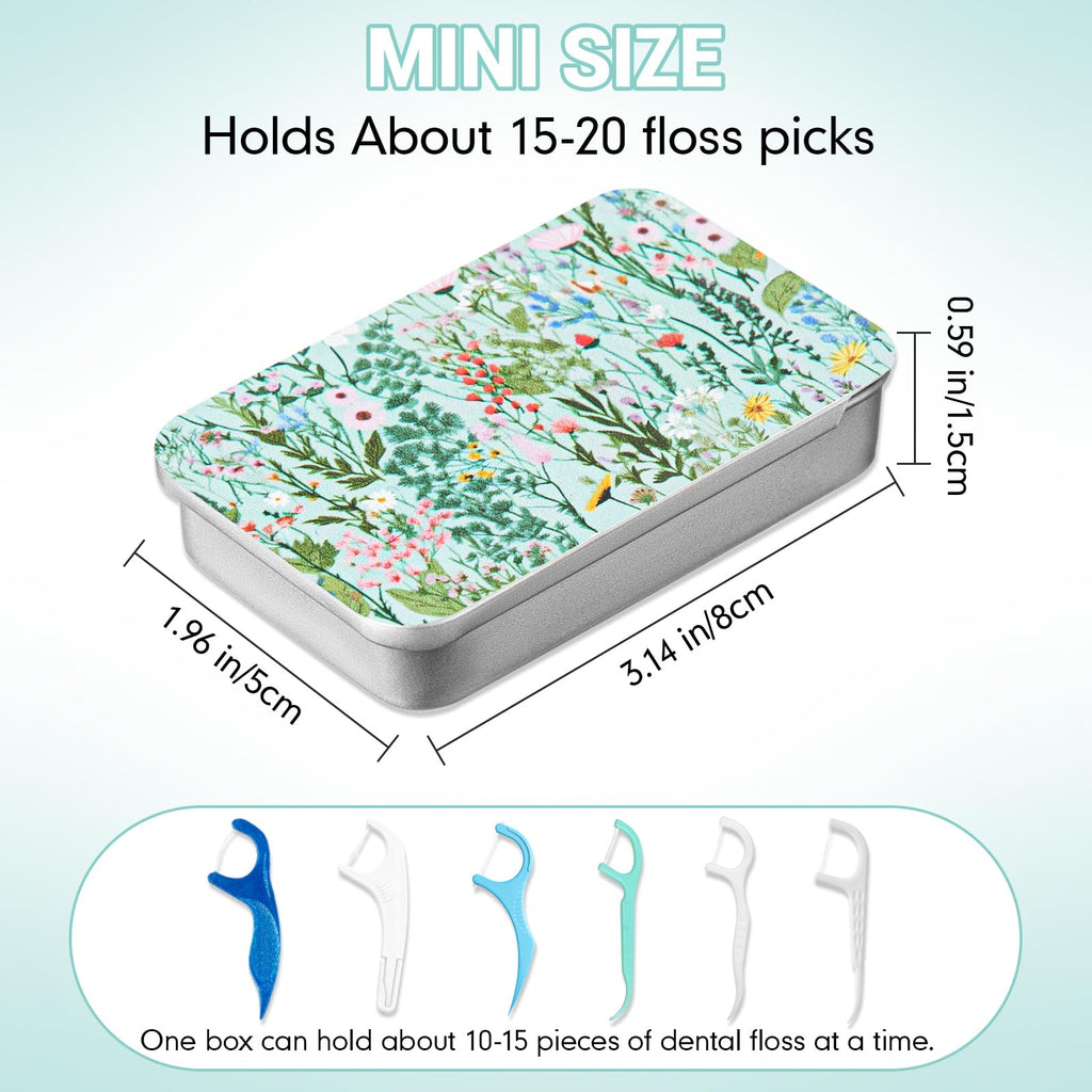 Moxweyeni 4 Pack Floral Dental Floss Case - Portable Travel Dispenser