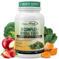 MoxyVites Vitamin B Complex – Vegan B Vitamins for Stress, Energy & Immunity, 120 Capsules