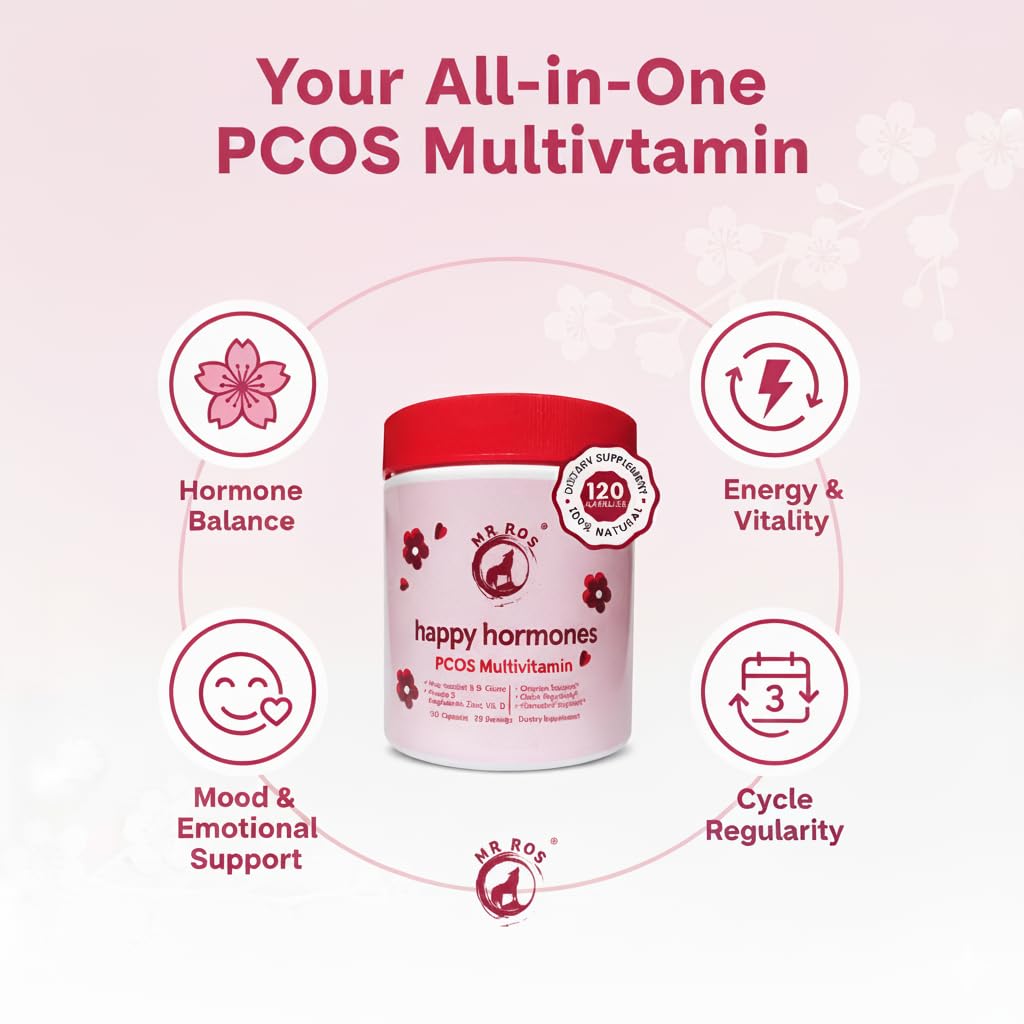 Mr Ros Happy Hormones PCOS Multivitamin for Women | Myo & D-Chiro Inositol 40:1