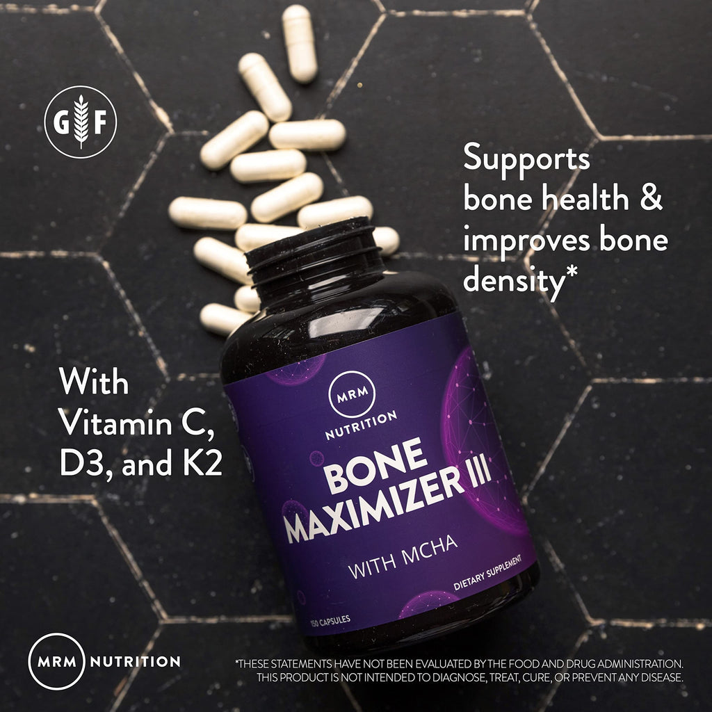 MRM Bone Maximizer III: MCHA + Vitamin D3 & K2 | High-Potency Bone Health | 50 Servings