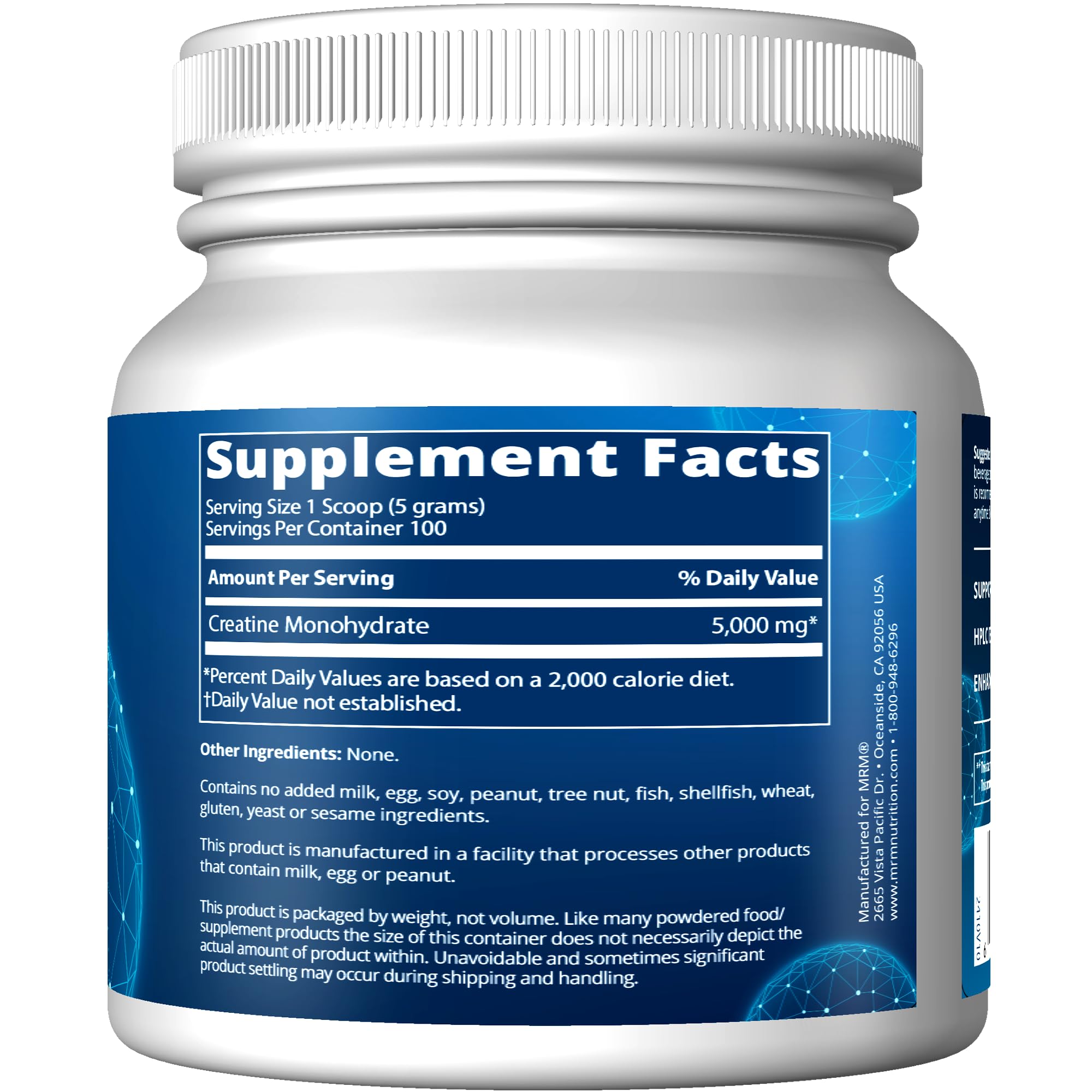 MRM Creatine Monohydrate 500 — 100% Micronized | 100 Servings