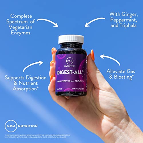 MRM Digest-All Digestive Enzymes – Lactase, Amylase & Lipase | 15 Servings | Vegetarian & Gluten-Free
