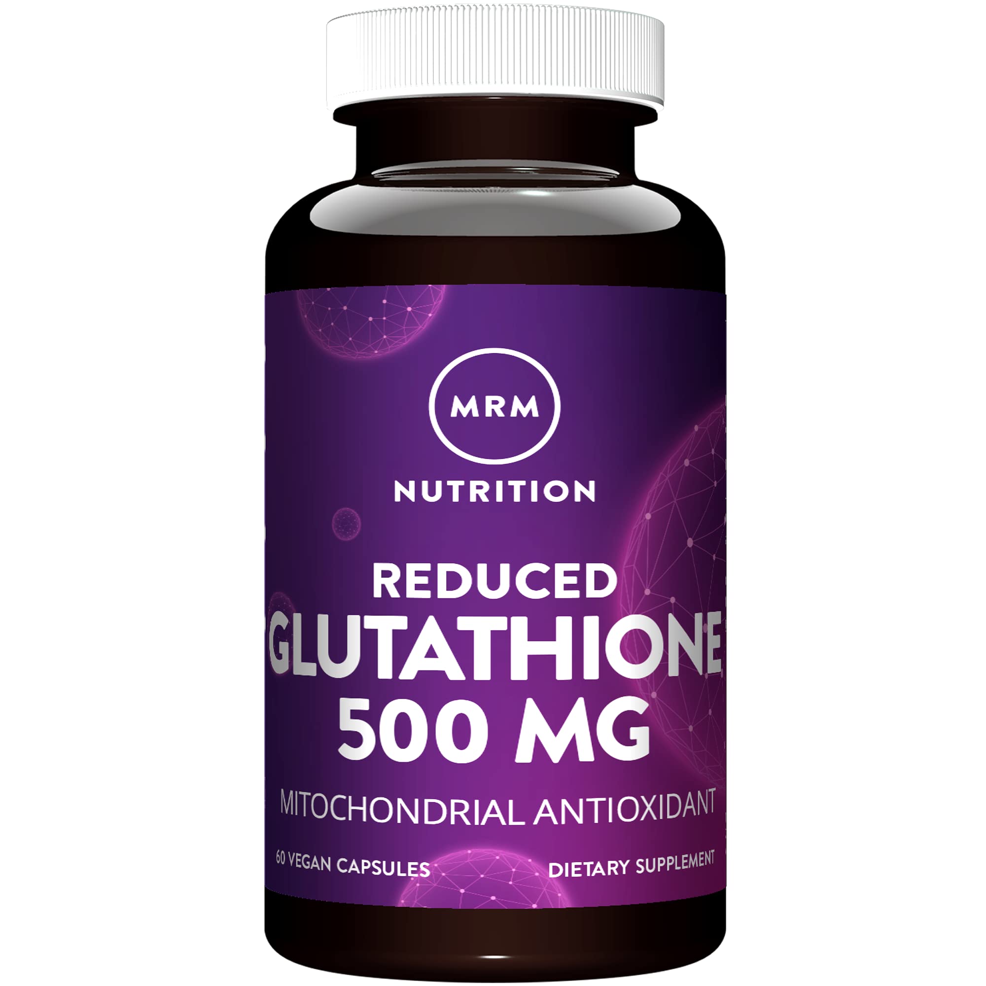 MRM Nutrition Reduced Glutathione 500mg | Liver Health | Mitochondrial Antioxidant | Reduced Form of Glutathione | Vegan + Gluten-Free | 60 Servings