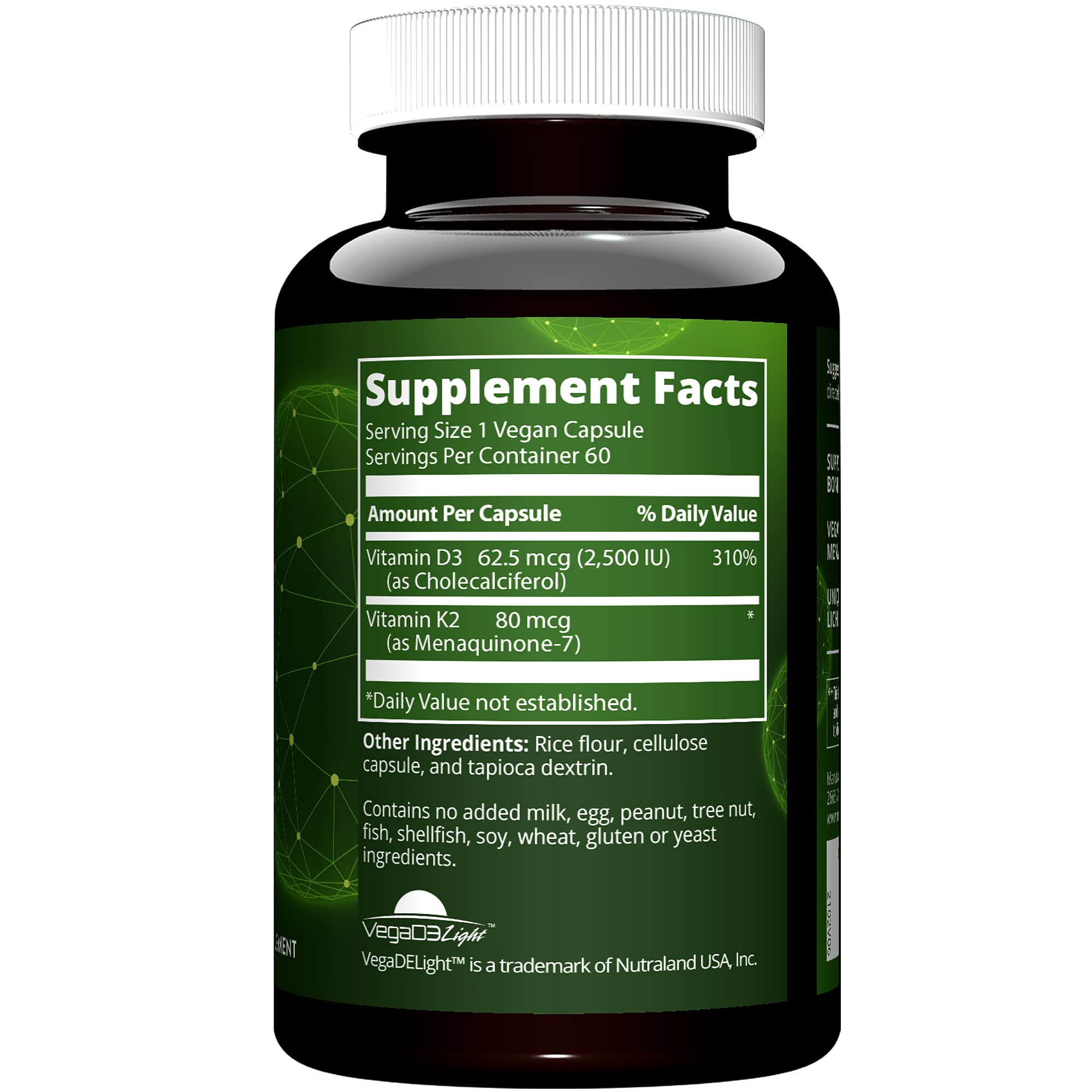 MRM Nuturition Vegan Vitamin D3 & K2 | Bone + Immune Health | Made from lichens | Supports Calcium Absorption | Vegan + Vegetarian Friendly | 60 Servings