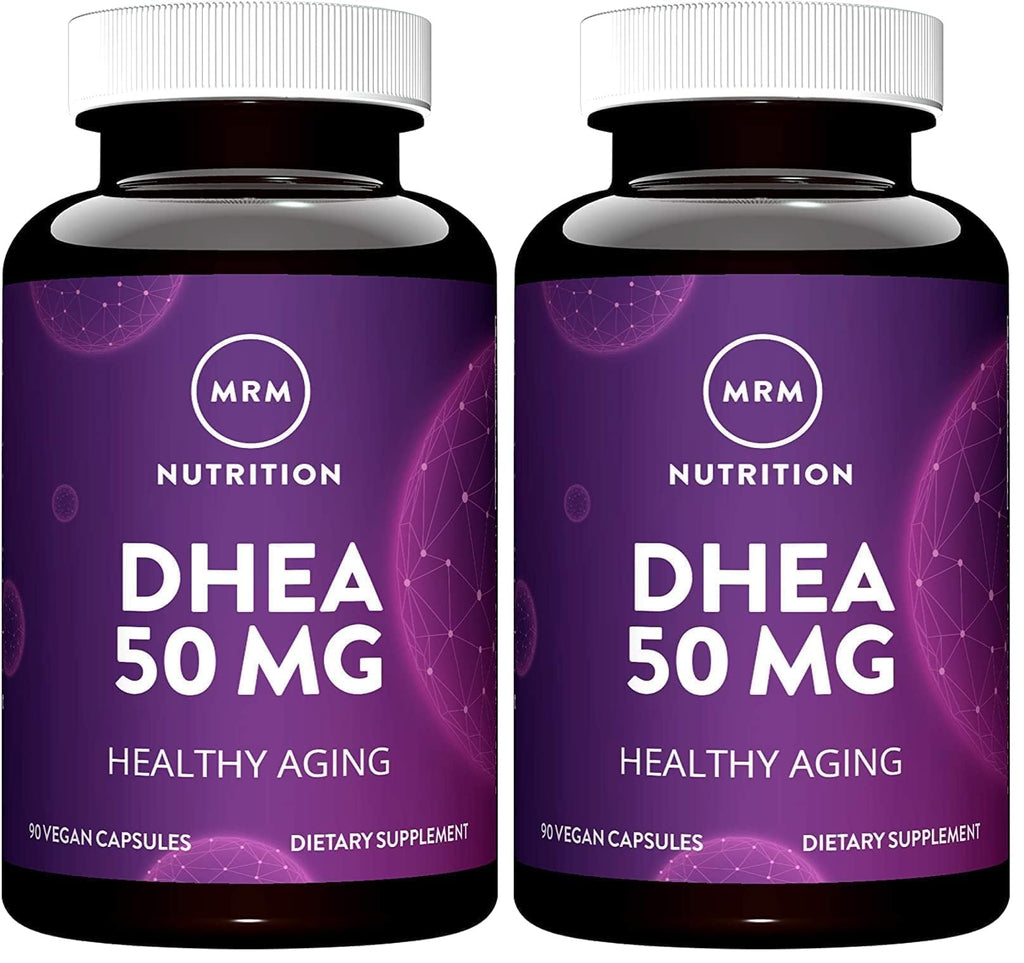 MRM Nutrition DHEA 50mg | Healthy Aging | Micronized for Absorption | Memory + Mood | HPLC Tested for Purity + Potency | Gluten-Free + Vegan + Non GMO | 90 Servings (Pack of 2)