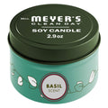 MRS. MEYER'S CLEAN DAY Basil Tin Candle – 12-Hour Burn, Soy Wax, 2.9 oz