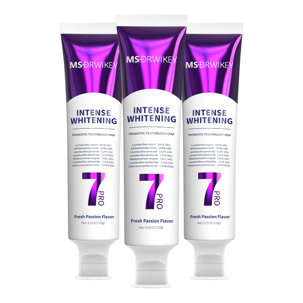 MSDRWIKEY 7Pro Deep Whitening Toothpaste with 7 Probiotics - Fluoride-Free, Enamel-Safe, 4.23 oz