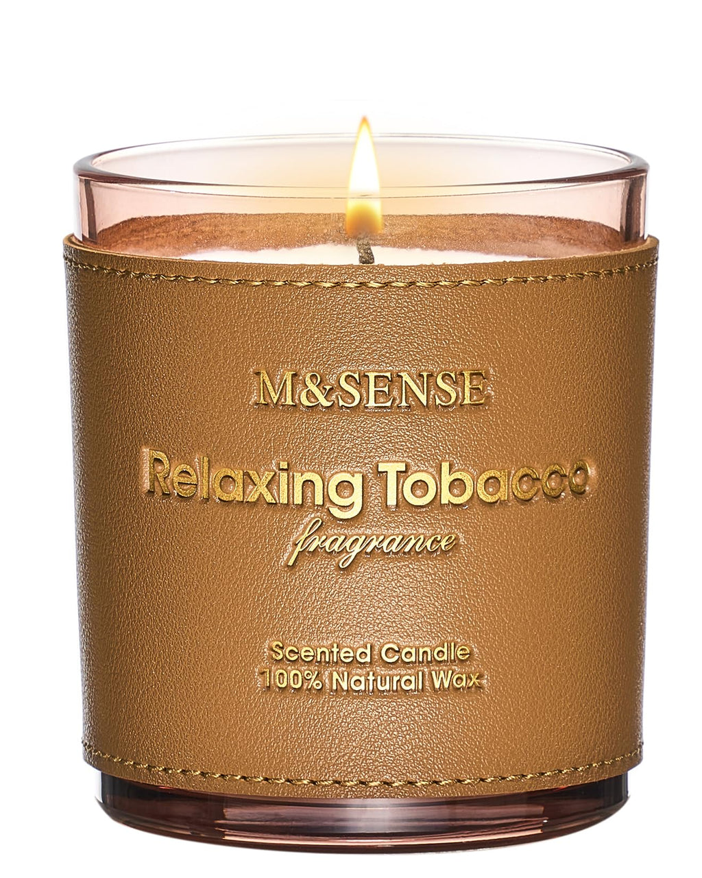M&SENSE Cinnamon Tobacco Scented Candle – 10oz Vegan Soy Wax, 42-Hour Burn