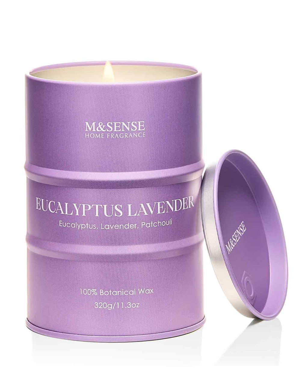 M&SENSE Eucalyptus Lavender Scented Candle – Natural Non-Toxic Soy Blend, 11.3oz, 70 Hour Burn