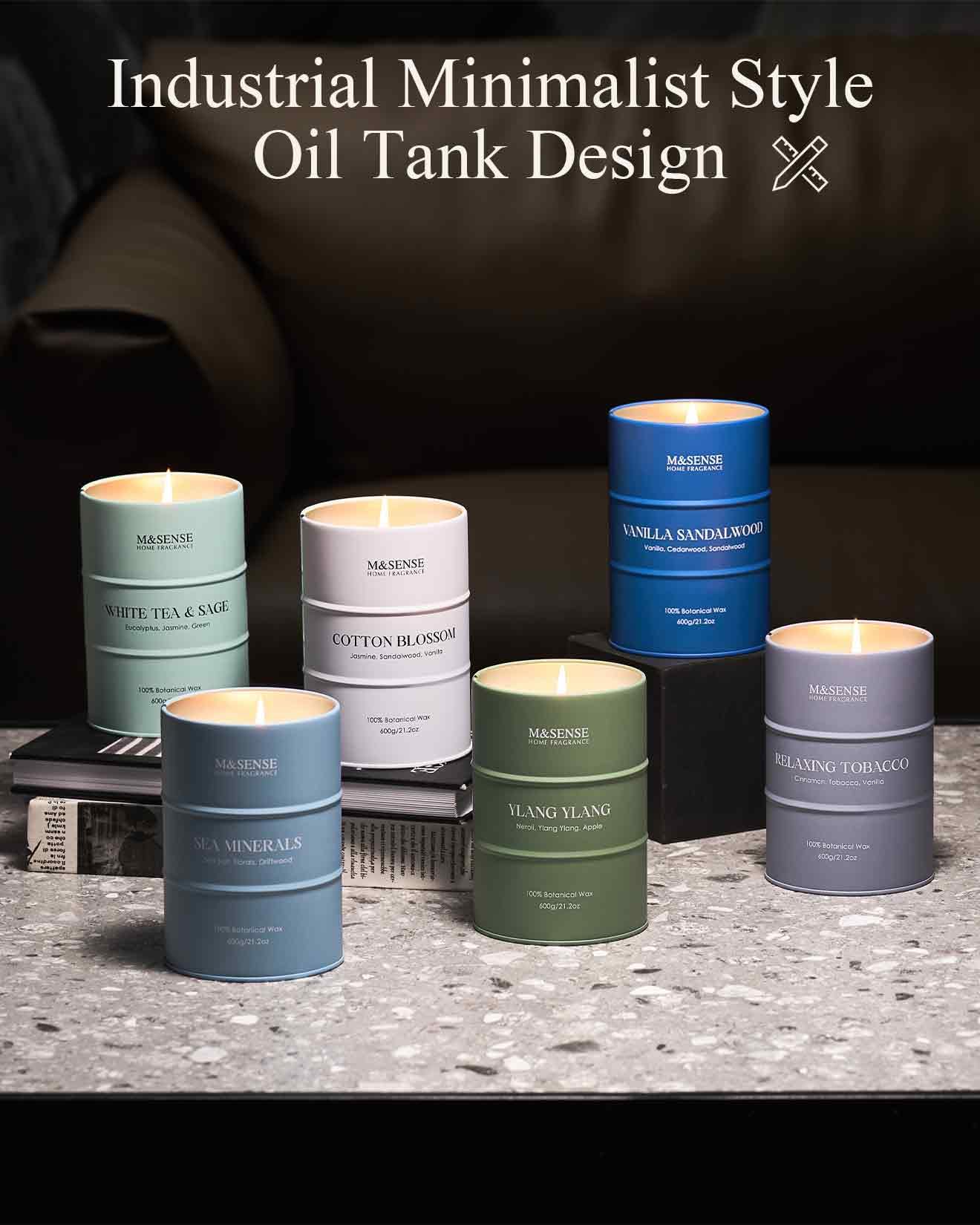 M&SENSE Eucalyptus Lavender Scented Candle – Natural Non-Toxic Soy Blend, 11.3oz, 70 Hour Burn